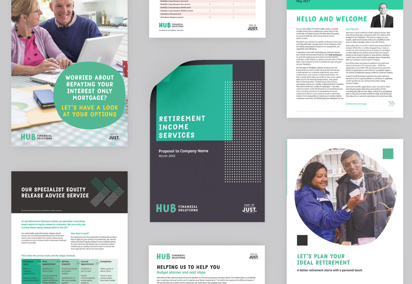 HUB Financial Solutions print design